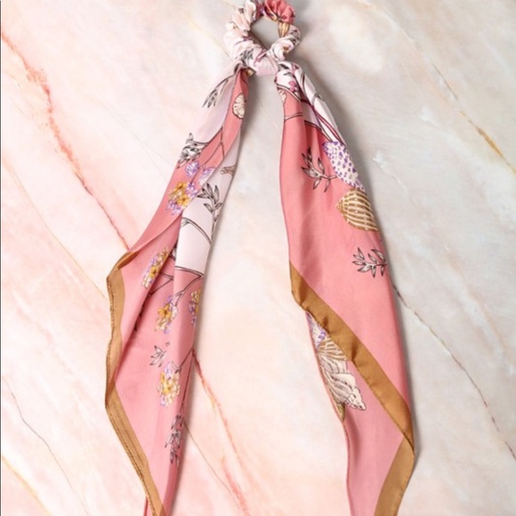 Floral Print Ponytail Scarf Scrunchie Hair tie - Picture 5 of 6